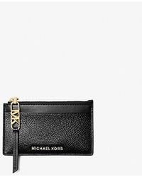 Michael Kors - Empire Small Pebbled Leather Card Case - Lyst