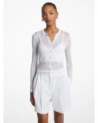 MICHAEL Michael Kors - Mk Tencel Blend Cropped Cardigan And Bra Top - Lyst