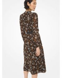 Michael Kors Woodland Print Georgette Dress Ireland SAVE 51