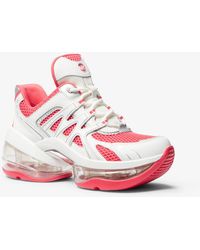 Michael Kors Olympia Sport Extreme Leather And Mesh Sneaker - Pink