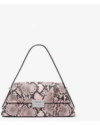 Michael Kors - Ludlow Medium Snake Embossed Leather Shoulder Bag - Lyst