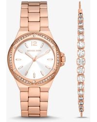 Michael Kors Lexington His And Hers Pavé Gold-tone Watch Set in 