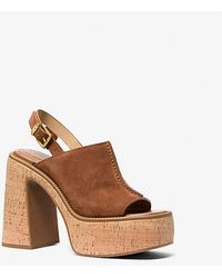 MICHAEL Michael Kors - Mk Leia Suede Platform Sandal - Lyst