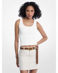 MICHAEL Michael Kors - Mk Viscose Blend Knit Cropped Vest - Lyst