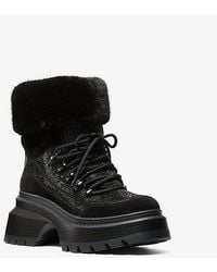 Michael Kors - Shiloh Embellished Mixed-Media Boot - Lyst