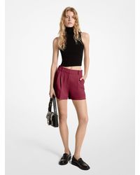 MICHAEL Michael Kors - Mkpantalón Corto Plisado De Crepé - Lyst