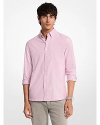 Michael Kors - Mk Classic-Fit Striped Cotton Shirt - Lyst