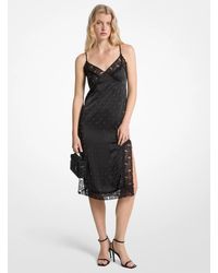 MICHAEL Michael Kors - Mk Studded Satin Slip Dress - Lyst