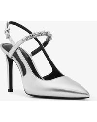 MICHAEL Michael Kors - Mk Dina Flex Metallic Leather Slingback Pump - Lyst