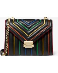 whitney large rainbow quilted leather convertible shoulder bag