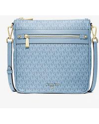 Michael Kors - Jet Set Large Signature Logo Printed Crossbody Bag - Lyst