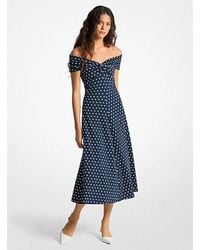 MICHAEL Michael Kors - Polka Dot Stretch Matte-Jersey Dress - Lyst