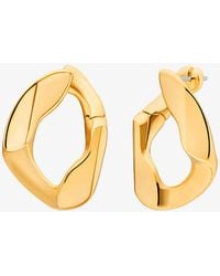 Michael Kors - Precious Metal-Plated Brass Curb Link Hoop Earrings - Lyst