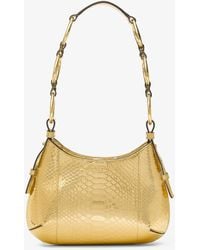 Michael Kors - Mkbolso Hobo De Hombro Bardot Mini De Piel Metalizada Con Motivo De Pitón En Relieve - Lyst