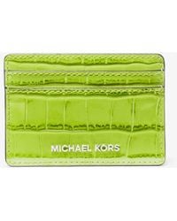 Michael Kors - Porta carte di credito Jet Set piccolo in pelle stampa coccodrillo - Lyst