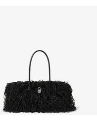 Michael Kors - Mk Hamilton Moderne Small Faux Shearling Satchel - Lyst