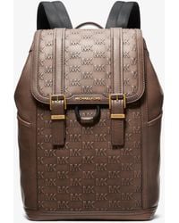 Michael Kors - Colby Medium Logo Embossed Burnished Leather Backpack - Lyst