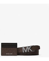 Michael Kors - Signature Logo Card Case And Belt Gift Set - Lyst