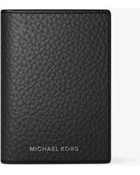 Michael Kors - Mk Hudson Pebbled Leather Folio Card Case - Lyst