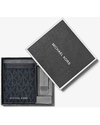 Michael Kors - Logo Card Case With Bill Clip - Lyst