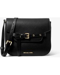 MICHAEL Michael Kors - Mk Emilia Small Pebbled Leather Saddle Crossbody Bag - Lyst