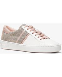 olympia glitter chain mesh and leather trainer