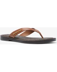 MICHAEL Michael Kors - Mk Koko Leather Flip Flop - Lyst