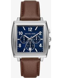 Michael Kors - Mk Oversized Rhys-Tone And Leather Watch - Lyst