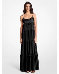Michael Kors - Mk Ruffled Georgette Tiered Maxi Dress - Lyst