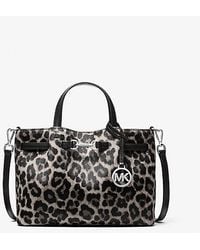 Michael Kors - Carson Small Leopard Print Calf Hair Satchel - Lyst