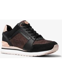 olympia glitter chain mesh and leather trainer