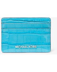 Michael Kors - Petit porte-cartes Jet Set en cuir effet crocodile en relief - Lyst