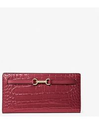 Michael Kors - Carson Large Crocodile Embossed Wallet - Lyst