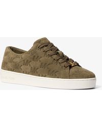 MICHAEL Michael Kors - Mk Keaton Logo-Embossed Suede Trainers - Lyst