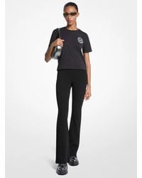 MICHAEL Michael Kors - Mk Logo Charm Cotton Jersey T-Shirt - Lyst