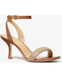 MICHAEL Michael Kors - Carrie Embellished Leather Sandal - Lyst
