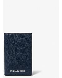 Michael Kors - Hudson Pebbled Leather Bi-fold Card Case - Lyst