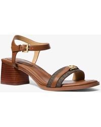 MICHAEL Michael Kors - Mk Sandale Mandy En Cuir À Logo Signature - Lyst