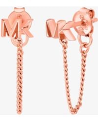 Michael Kors - Mk Precious Metal-Plated Sterling Logo Chain Earrings - Lyst