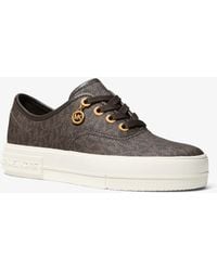 MICHAEL Michael Kors - Mk Lindsey Signature Logo Lace-Up Trainers - Lyst