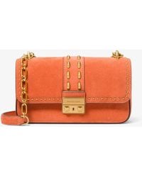 MICHAEL Michael Kors - Tribeca Small Studded Suede Shoulder Bag - Lyst