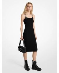 MICHAEL Michael Kors - Ribbed Stretch Knit Midi Tank Dress - Lyst