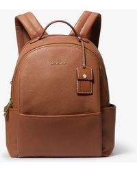Michael Kors - Sable Medium Pebbled Leather Backpack - Lyst