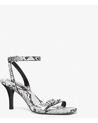 Michael Kors - Mk Darrington Snake Embossed Leather Sandal - Lyst