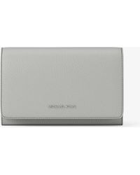 MICHAEL Michael Kors - Mk Jet Set Large Pebbled Leather Wallet - Lyst