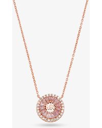 Michael Kors - Mk Precious Metal-Plated Sterling Pavé Halo Necklace - Lyst