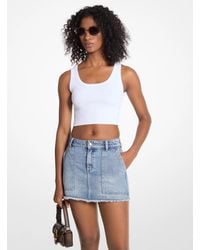 MICHAEL Michael Kors - Mk Ribbed Stretch Knit Cropped Vest - Lyst