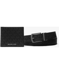 Michael Kors - Mk Signature Logo Wallet And Belt Gift Set - Lyst