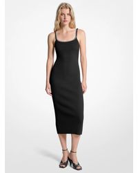 Michael Kors - Chain Ribbed Stretch Knit Midi Dress - Lyst