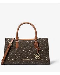Michael Kors - Arden Medium Printed Signature Logo Satchel - Lyst